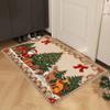 Christmas Theme Doorat Santa Claus Printed Rug Outdoor Carpet for Bedroom Batheroom Entrance Non-Slip Doormat Festival Decor