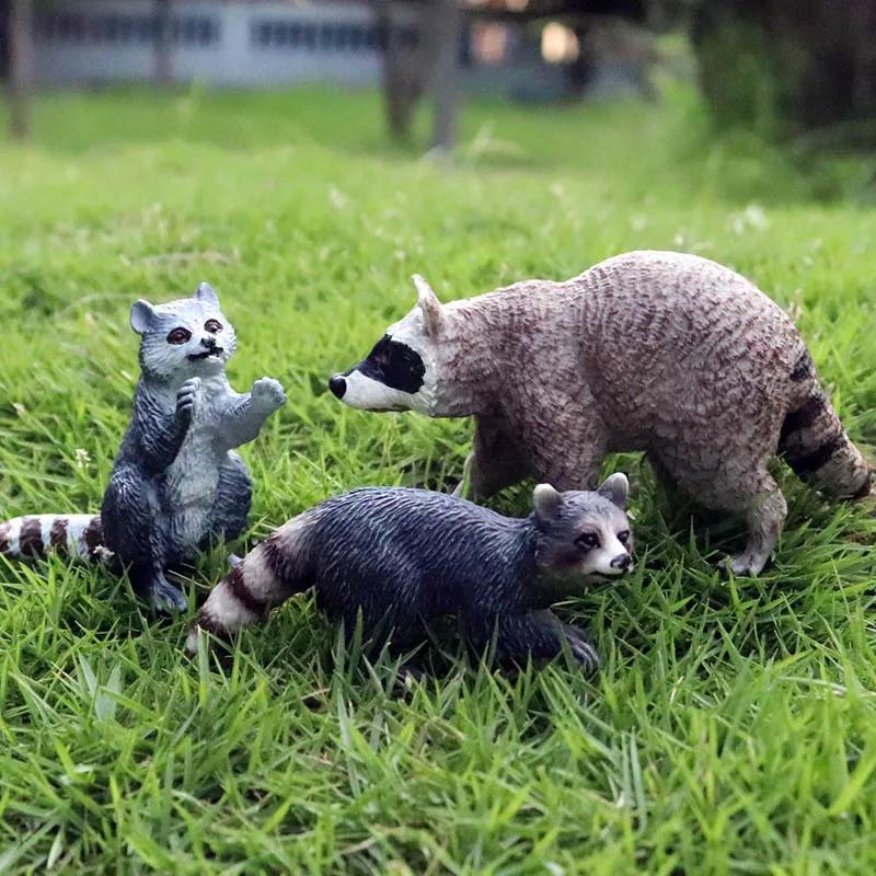 Oenux Simulation Wild Figurines Lesser Panda Raccoon Lemur Model Action Figures Forest Animals Home Education Kids Toy Gift