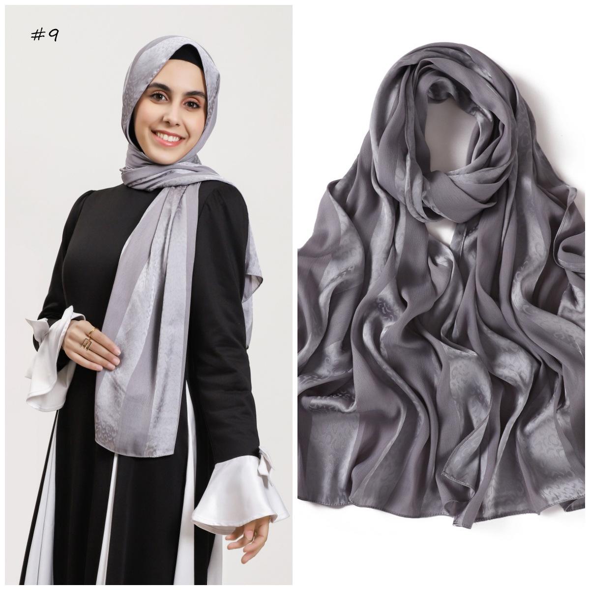 

Elegant Muslim Hijab Women Bohemian Soft Satin Islam Ramadan Hijabs Foulard Femme Shawl Wrap Scarf Headscarf Bufanda Headband