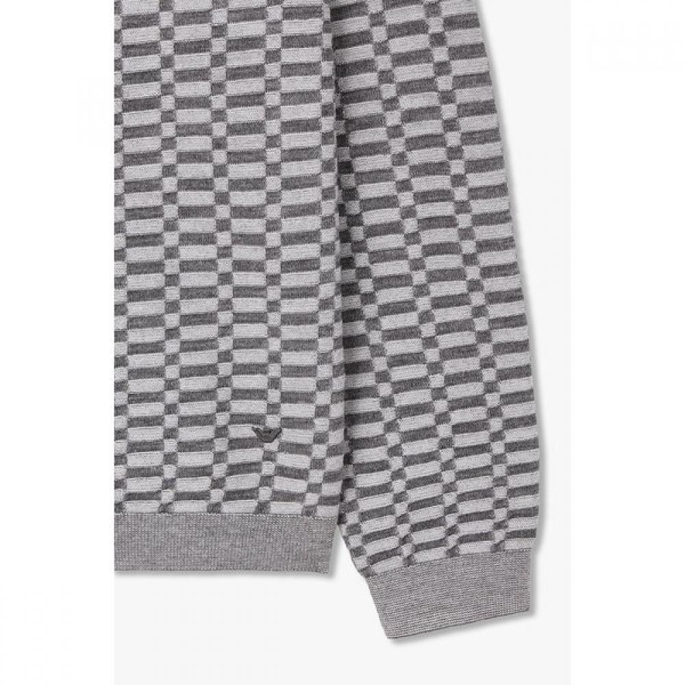 Emporio Armani Men S Op Art Pattern Crewneck Knit Pullover A516128016