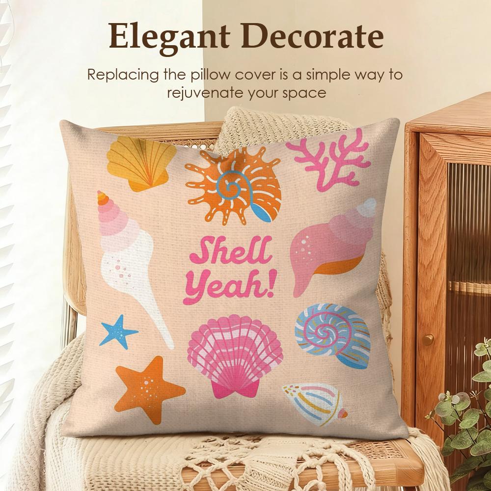 

Summer Style Illustration Cushion Cover Natural Linen Organic Fabric DoubleSided Printing Sofa Home Decor Gift Pillow Case 30x30cm