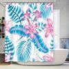 Colorful Floral Shower Curtain Set Decorative Bathroom Accessory Waterproof Fabric Bathtub Liner Home Decoration