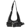 Retro Luxury Belt Buckle Shoulder Bag, Y2k Hot Girl Motorcycle Bag, Fashion Rivet Large Capacity Handbag Crossbody Dumpling Bag