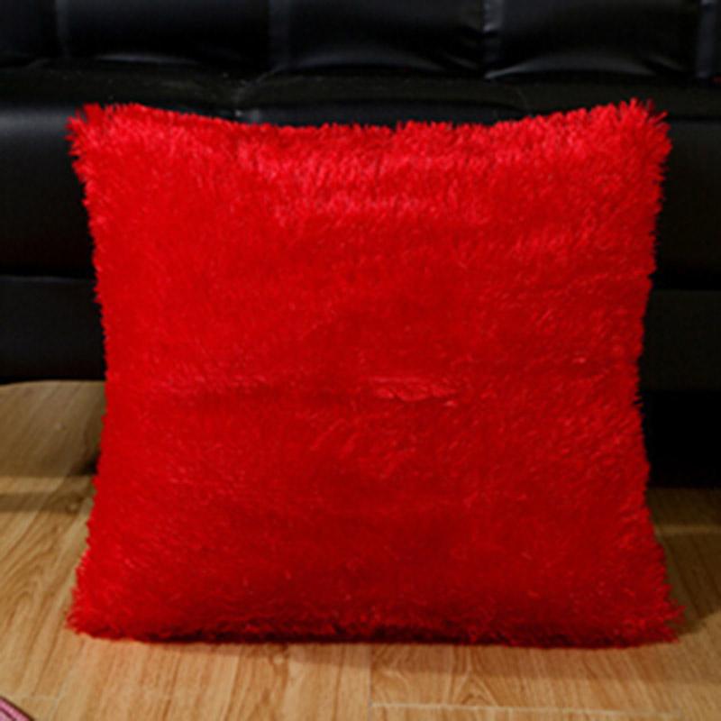 Soft Faux Fur Pillows Case Plush Cushion Cover Pink Blue Purple Warm Living Room Bedroom Sofa Decorative Pillows Cover 40*40cm