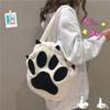 Personalized Plush Cat Claw Backpack 2025 New Mori Girls Funny Large-capacity Shoulder Bucket Bag Tide