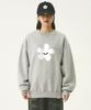 GRAVER [Unisex] Dot Silhouette Flower Sweatshirt_Gray