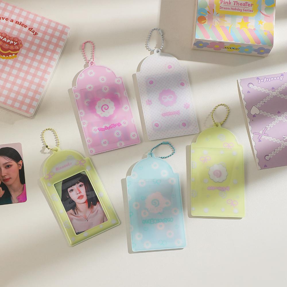 3inch Fish Cake Card Holder Kpop Pocards Protector Pendant Fashion Mini Po Album Idol Po Sleeves Keyring