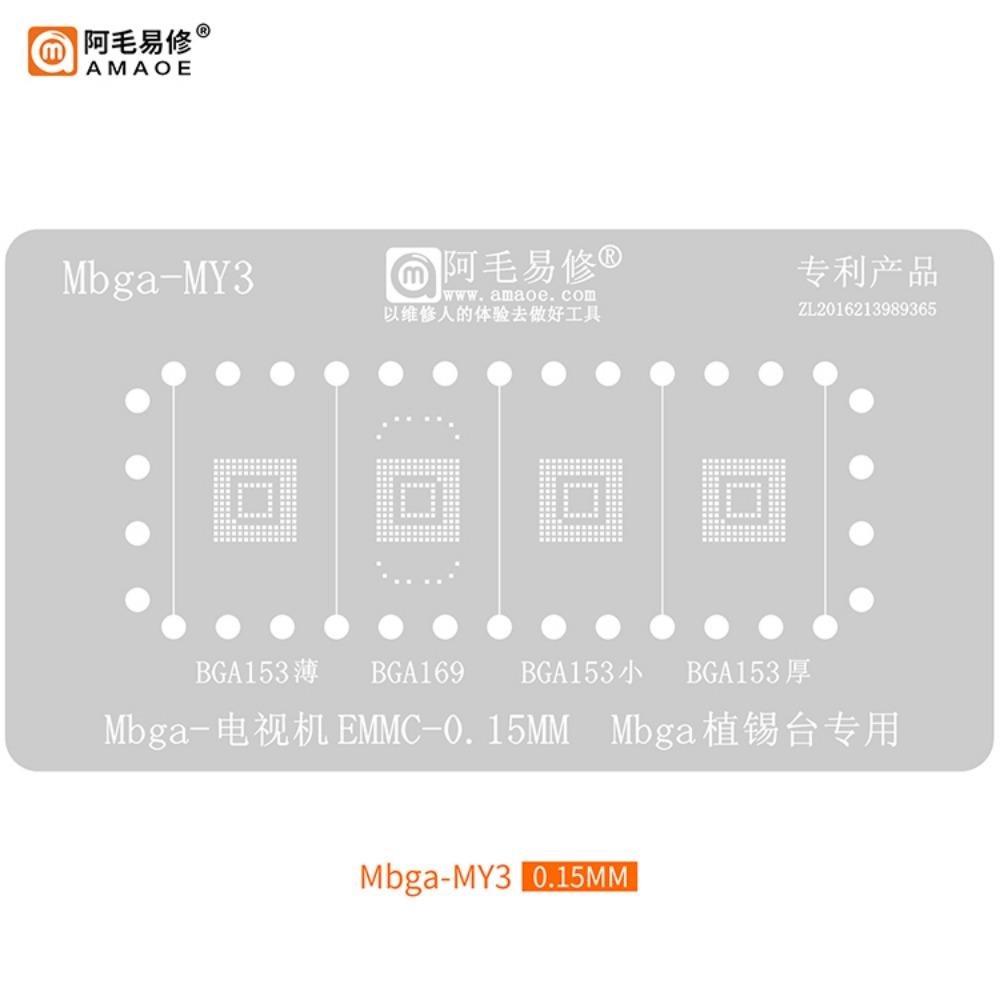 Amaoe TV EMMC 4-in-1 Magnetische Reballing-Schablone Vorrichtung Plattform BGA153 BGA169 Reparaturwerkzeuge mit Mbga-MY3 Lötpasten-Netz Handwerkzeuge