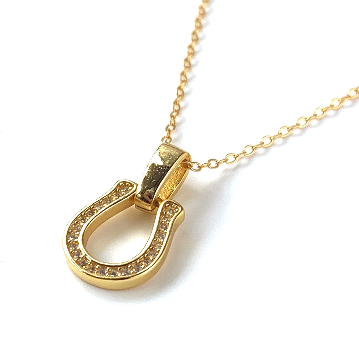 

Підвіска Підкова Цирконій Підкова Срібло 925 Простий Ланцюжок Тонкий 1мм Довжина 40см 5см Подовжувач в комплекті Чоловіки Жінки [LUXSTAR] (Золото Золото)