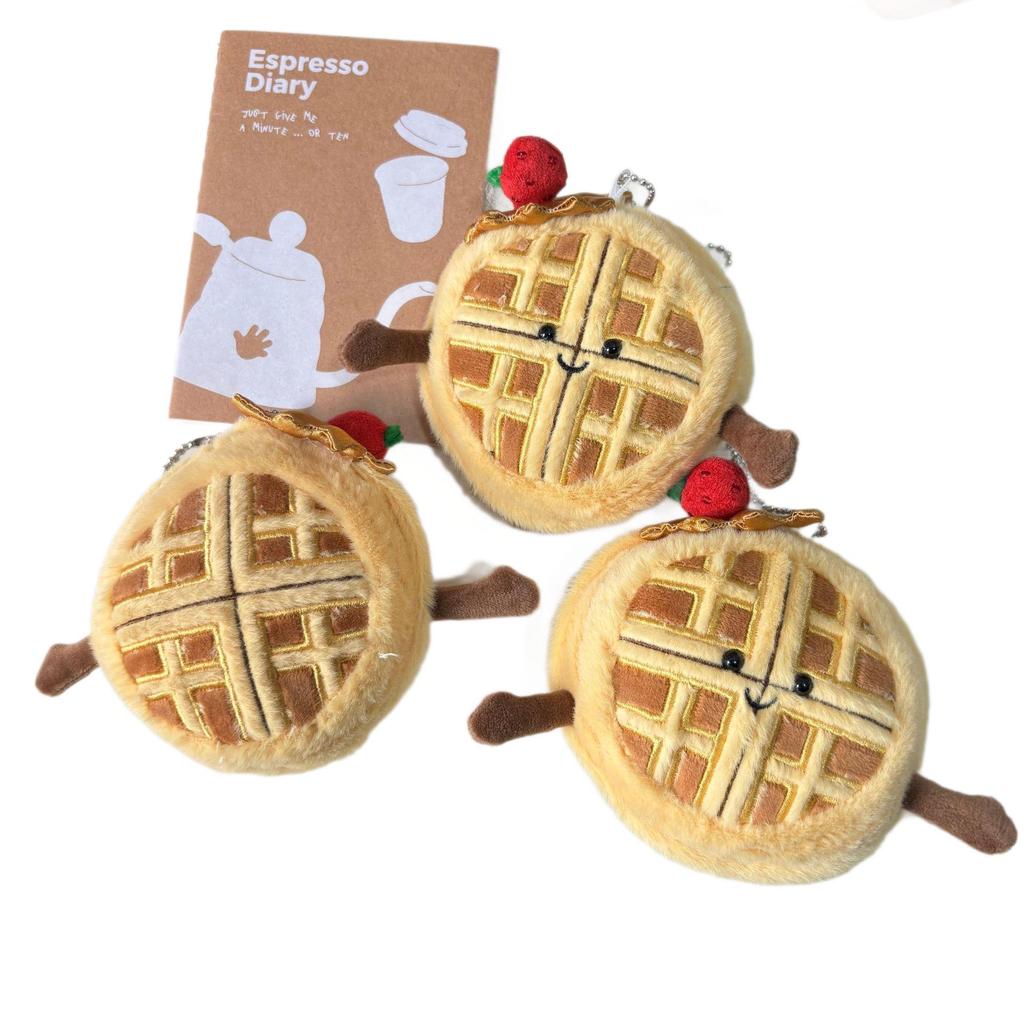 Jucărie de pluș Waffle cu ochi de fasole - Ornament calmant pentru birou și cadou pentru fete și cele mai bune prietene