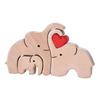 Wooden Elephant Family Puzzle Ornament Love Heart Mother Father Baby