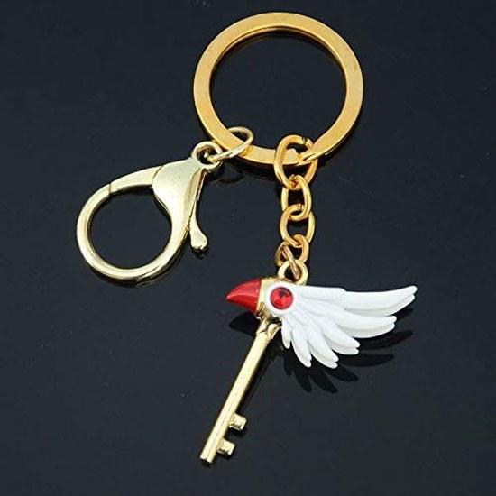 Cardcaptor Sakura Necklace Ladies Keychain Fashion Bird Pendant Anime Magic Stick Cosplay Props Girls Gift