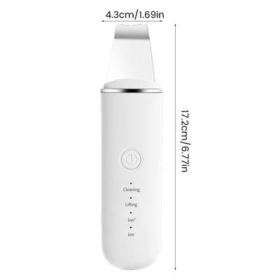 1Pc Facial Skin Scrubber USB Electric Ultrasonic Face Skin Spatula with 250mAh Battery and 4 Modes Portable Pore Deep Scrubber