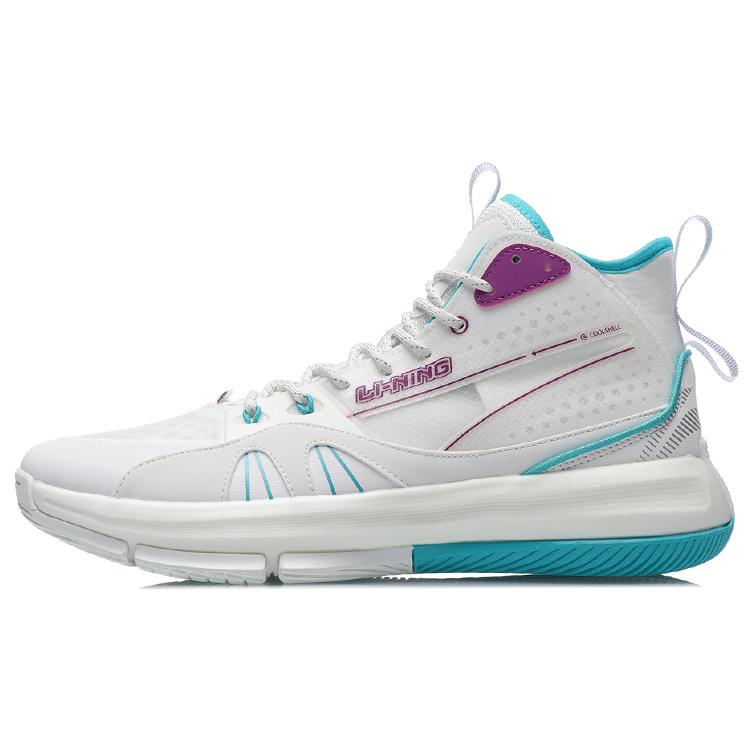 New LiNing 937 Cushioning Anti Slip And Wear Resistant High Top Basketball Shoes Unisex White ABPR011-2