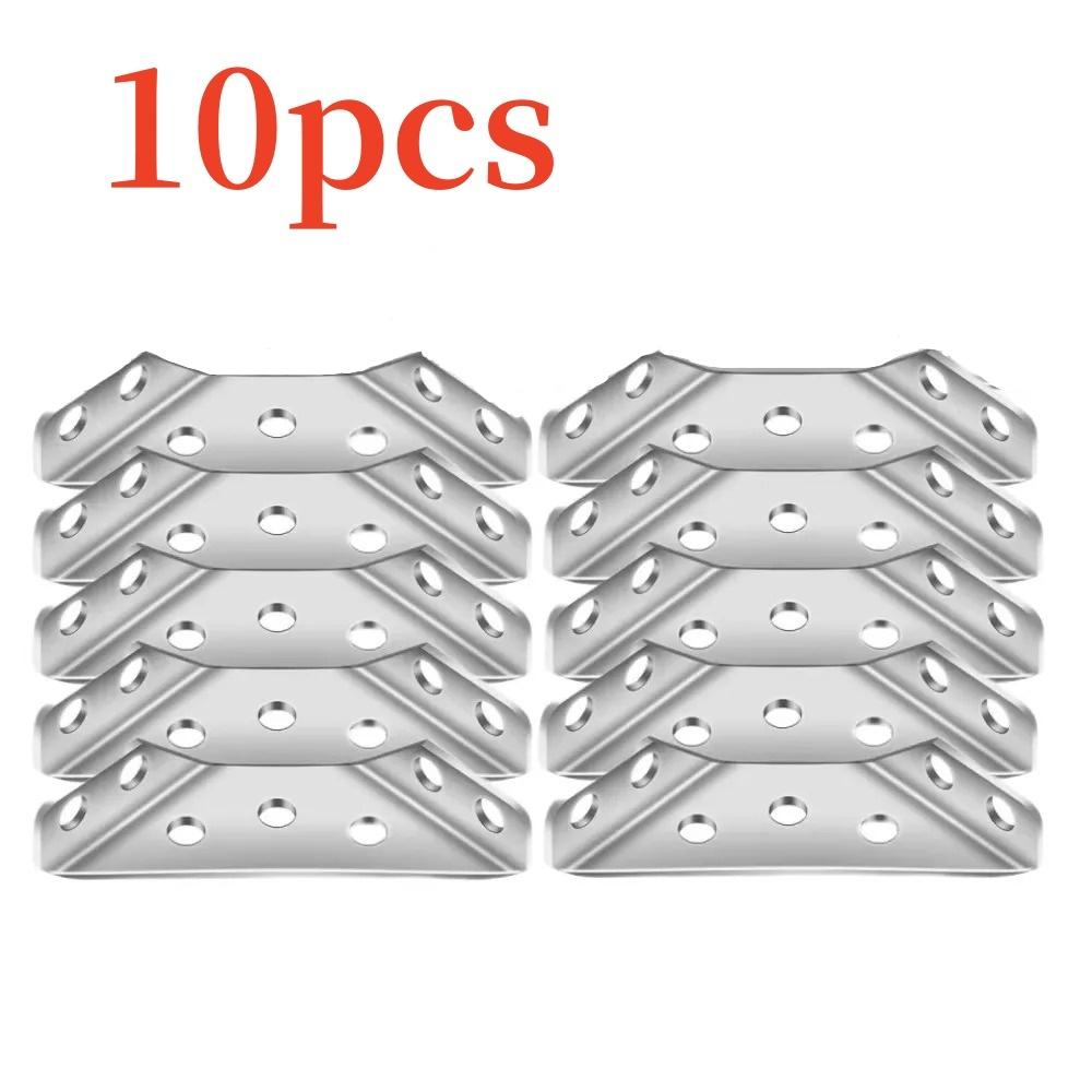 10PCS Stainless Steel Angle Bracket Universal Furniture Right Angle Fixed Cabinet Trapezoidal Layer Board Connect