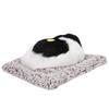 Simulation Sleeping Dog Puppy Ornament Animal Plush Toy Bamboo Charcoal  Decor (Black+White)