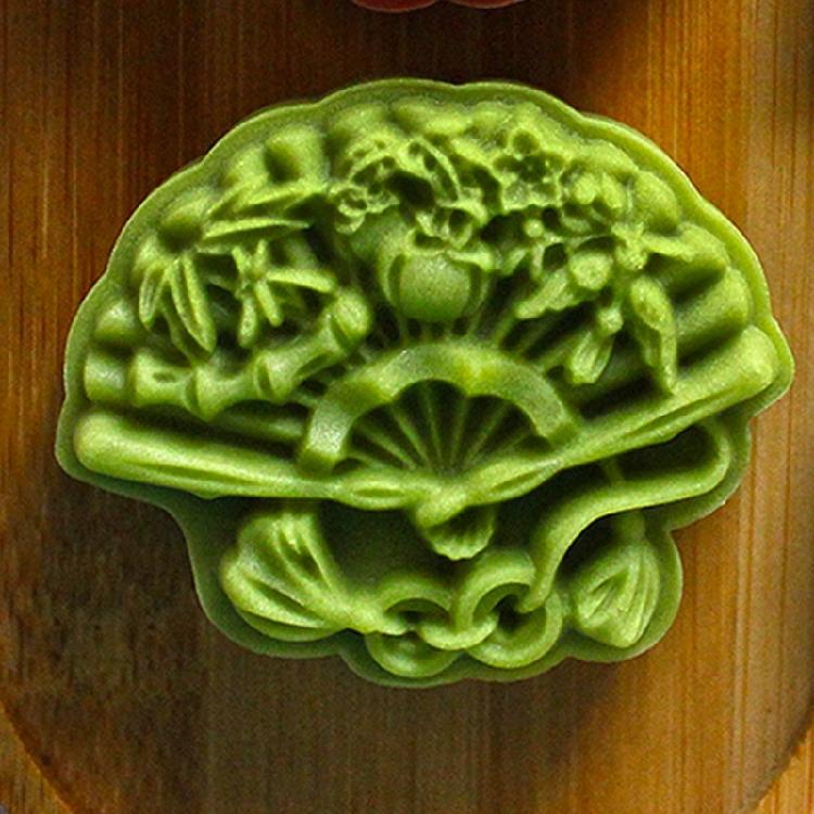 Innovatives Fächerform Mondkuchen Bastelwerkzeug Kreativer 75g Fächerform Kaki Mondkuchen Maker Praktische Gebäckform