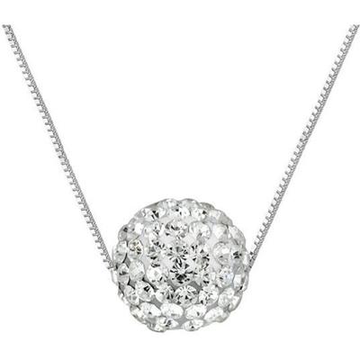 Necklace - LOVA LOLA VAN DER KEEN - 10mm Ball - 925 Sterling Silver - White Crystal - 2 Year Warranty