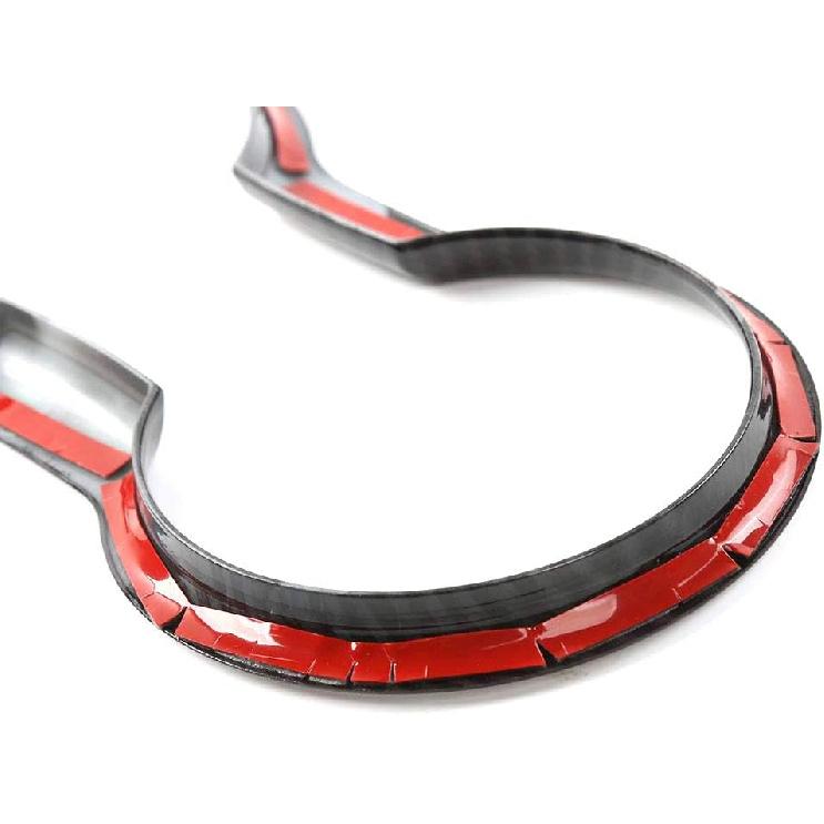 Mustang Interior Carbon Fiber Grain Cup Holder Cover Trim Kits Frame for Mustang 2015 2016 2017 2018 2019 2020 2021 2022 2023 Interior Upgrade