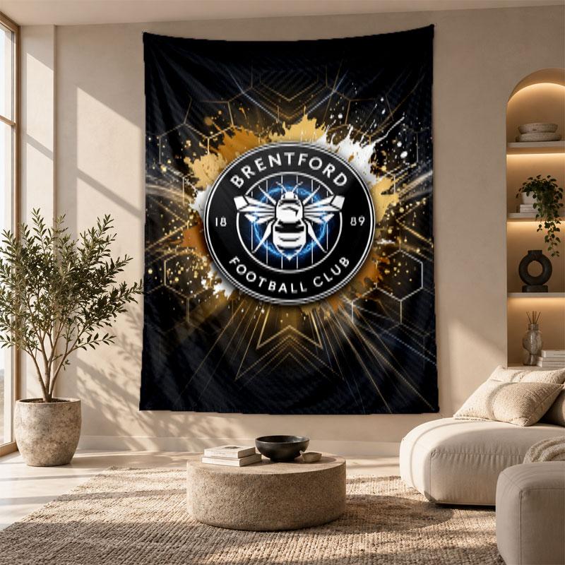 Dekoratives Wandbehang, Brentford Fußball Bedruckte Wandkunst, Leichte Wanddekoration für Schlafzimmer Hintergrund