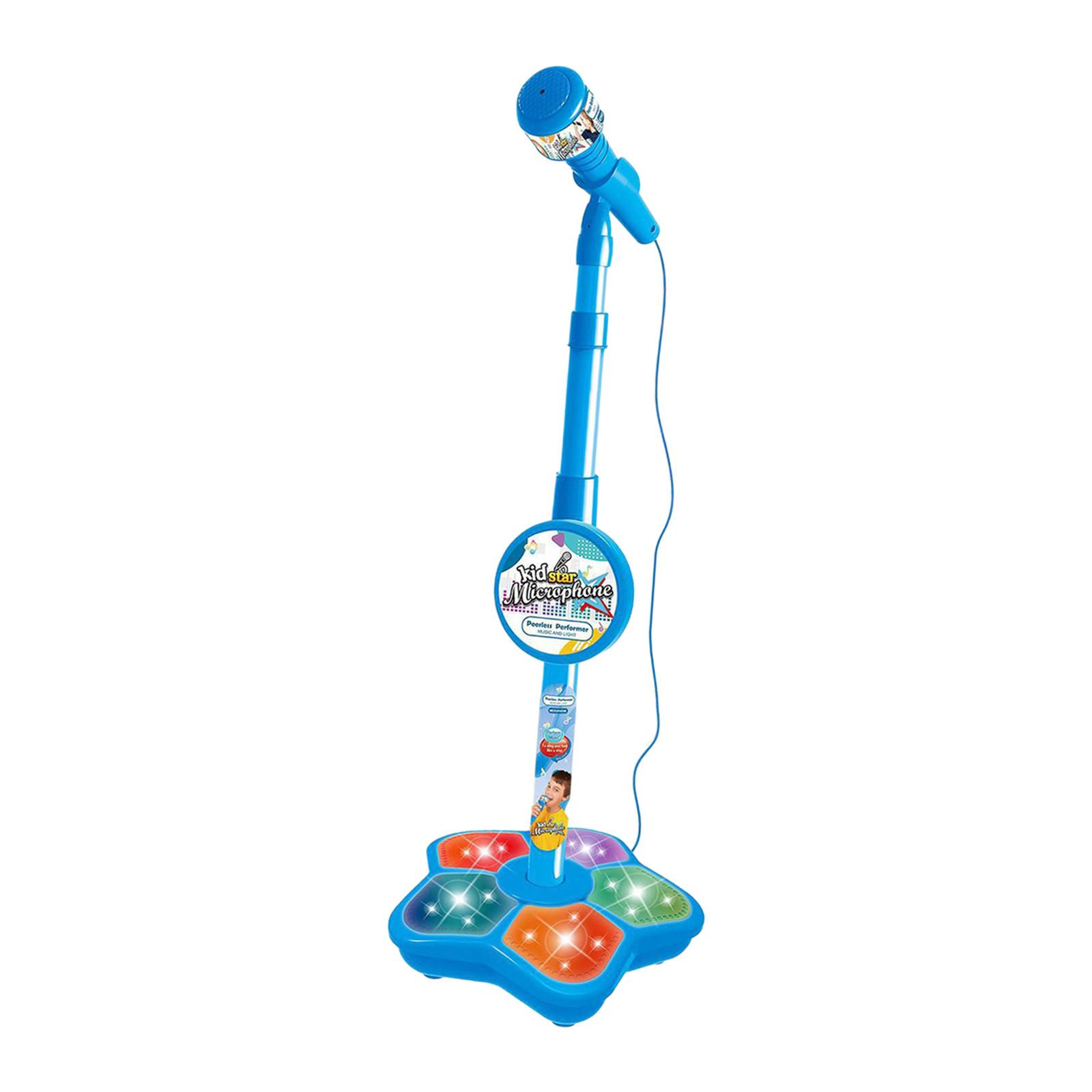 Creative Kids Microphone Stand Children s Portable Karaoke Machine Karaoke Microphone Song Music Instrument for New Years Gifts синий