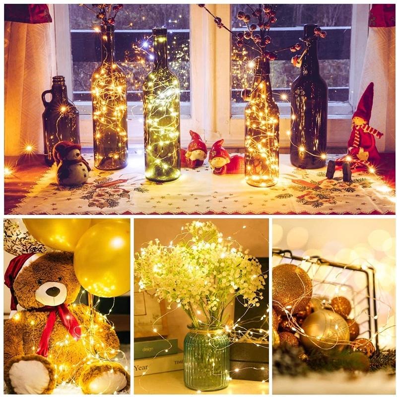 Floral Art Led String Fairy Lights Waterproof Indoor And Outdoor Decorative Lamp Led Light Alloy Wire Party Holiday Decor