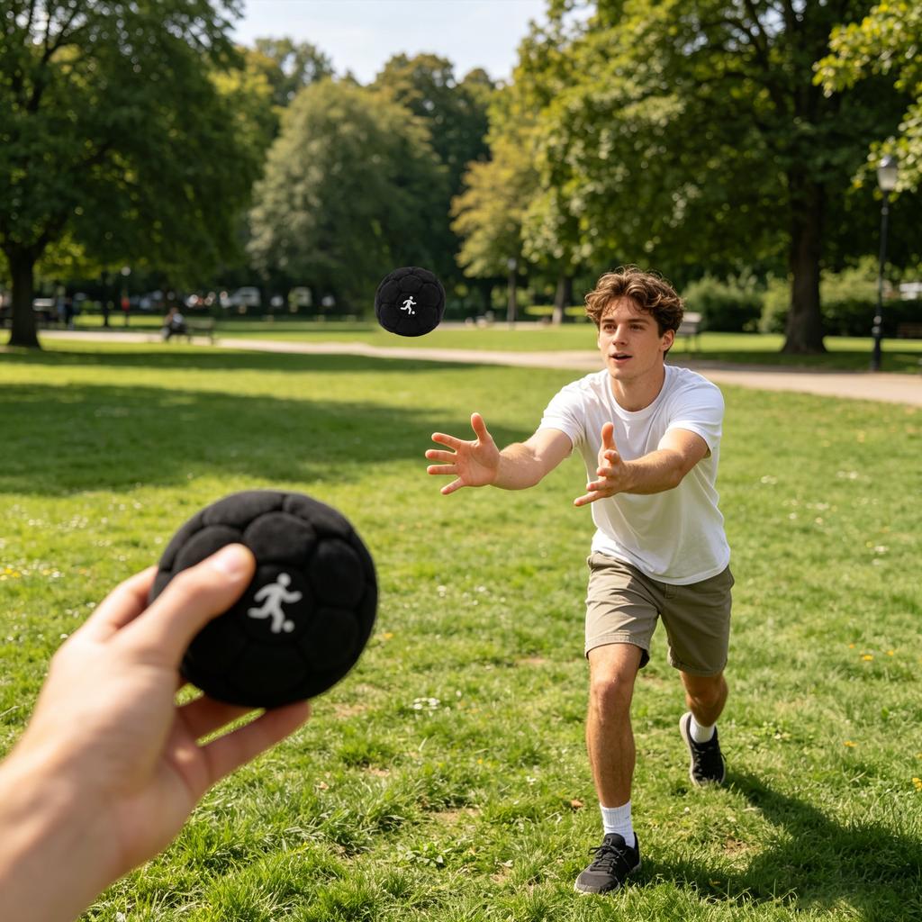 Plush Soccer Style Footbag Durable Soft Kicking Ball for Indoor Outdoor Exercise Play Activities