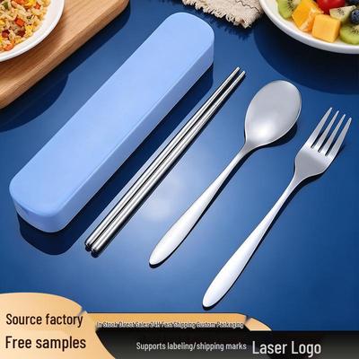 Stainless Steel Portable Cutlery Set: Spoon, Chopsticks, Fork - Western Light Luxury