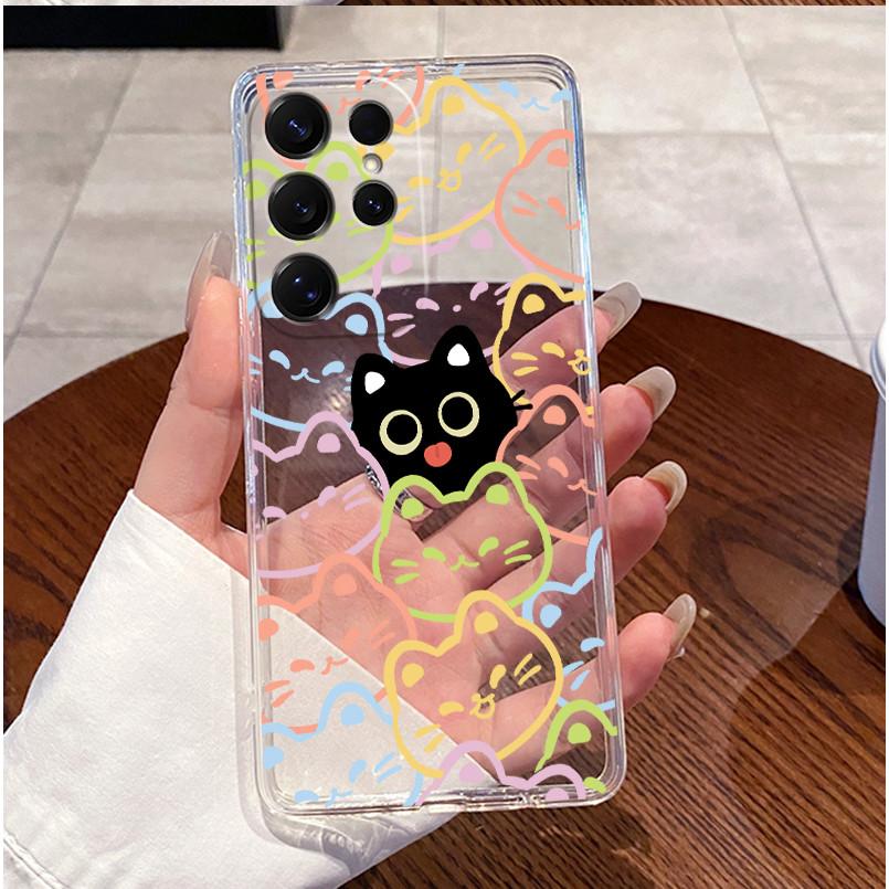 For Samsung S26 Ultra Casing For Samsung Galaxy S26 Plus Ultra 5G Phone Case Luxury Funny Cute Rabbit Cat Transparent Back Cover