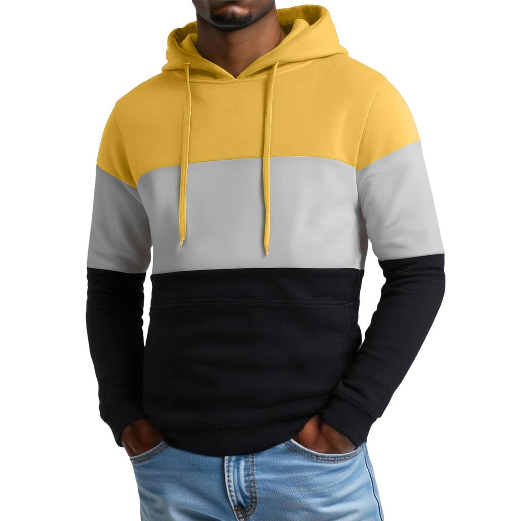 Herren Amerikanischer Trend Locker Freizeit Farbpassend Kapuzen