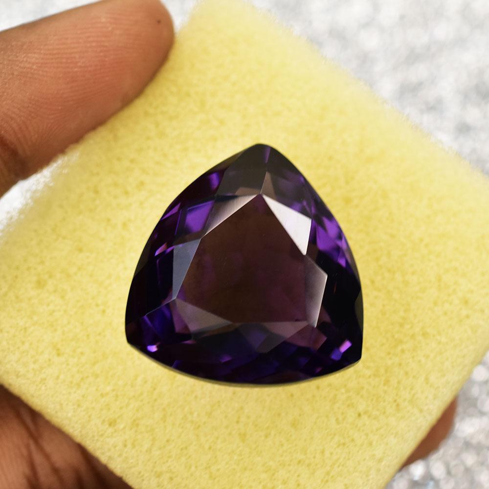 Natural Purple Sapphire Loose Gemstone 24x24 Mm Trillion Cut Jewelry Making September Birthstone
