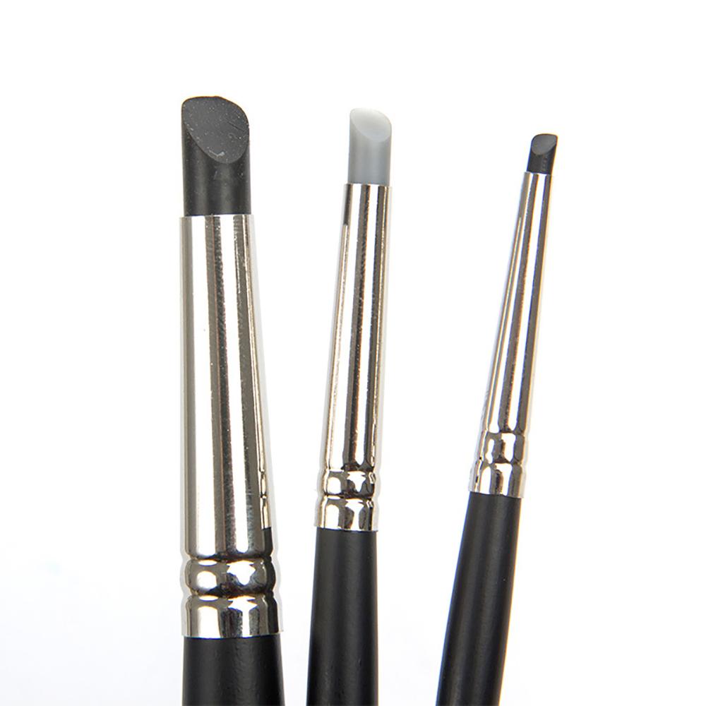 Borrence 5Pcs Rubber Silicone Tip Paint Brushes for Watercolor Oil Painting Shaping Carving Tool Sculpture Polymer Clay Tools