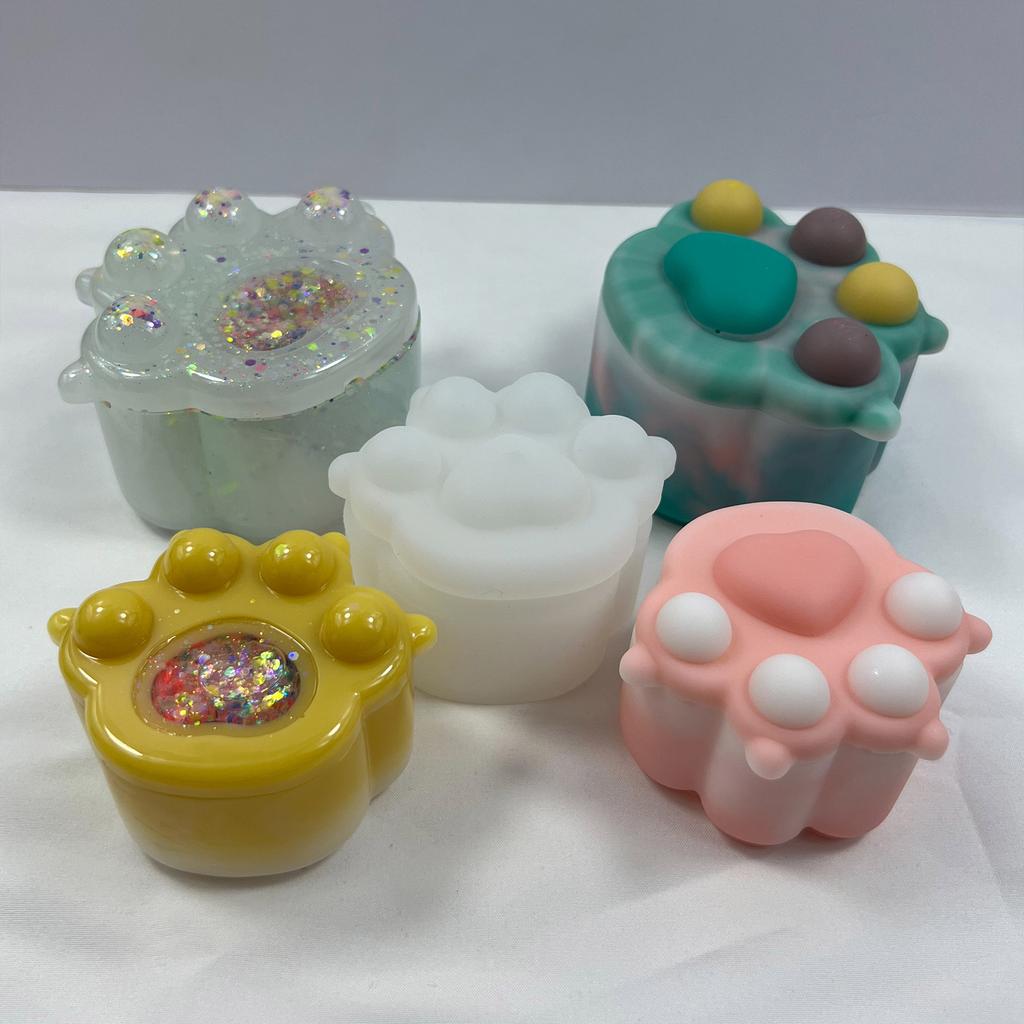 DIY Tigers Paw Shaped Container Silicone Molds 3D Epoxy Resin Mold DIY Storage Box Molds Crafts Jewelry Making Supplies