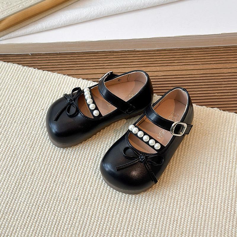 Girls' Leather Doll Bow Princess Shoes - Spring/Autumn 2026 Collection