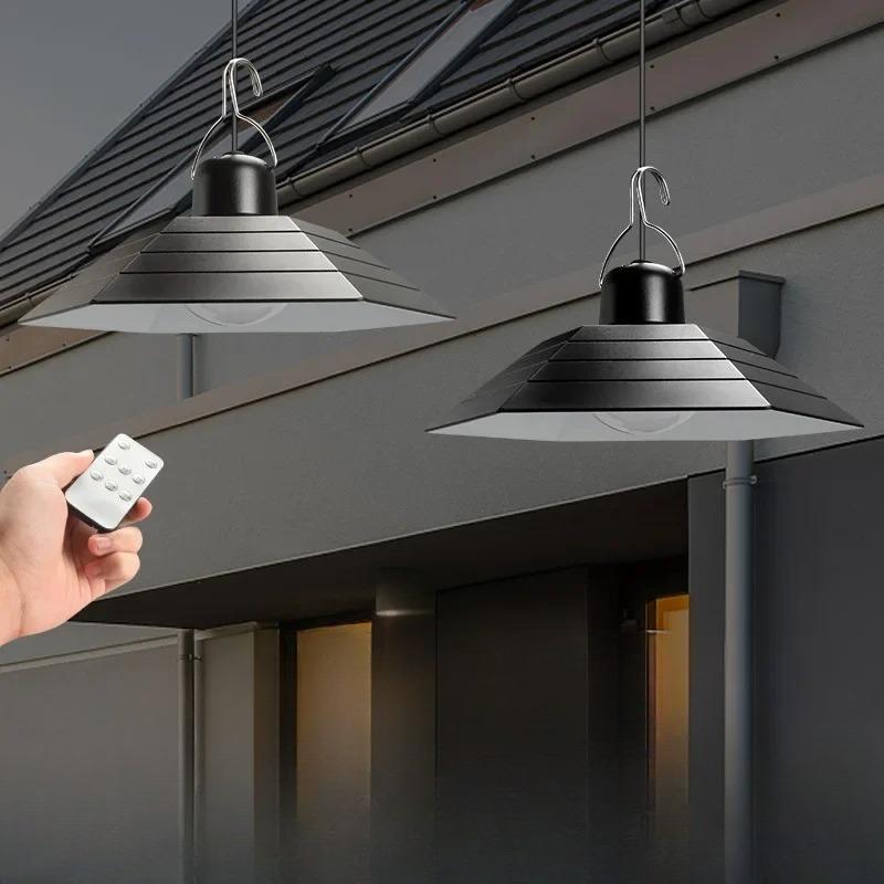 Solar Pendant Light Split Led Solar Powered Lamp White/Warm Light with Remote Control Chandelier Camping Outdoor Garden Lighting