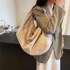 Women Half Moon Bags Large Capacity Hobo Shopper Bag High Quality Soft Faux Suede Bag Fashion Korean Female Underarm Tote Bags