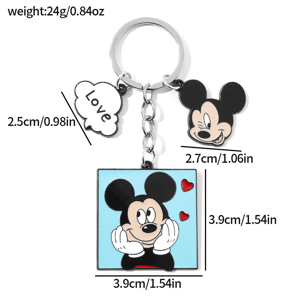 Cute Minnie Mouse Heart Pendant Keychain Mickey LOVE Valentine's Day Gift Travel Backpack Accessory