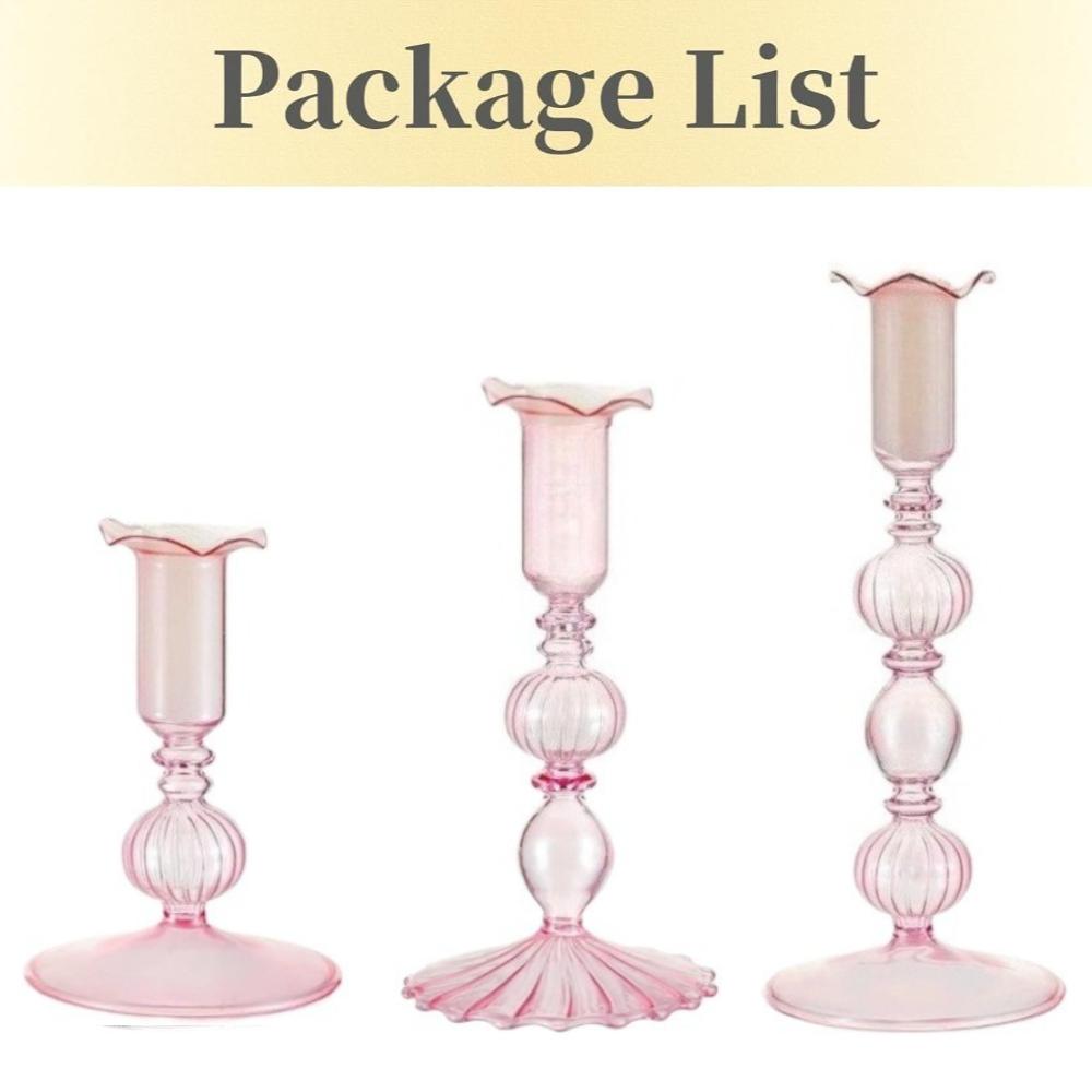 3Pcs Glass Candle Stick Holder Crystal Flower Vase Home Decoration for Table Centerpiece Wedding Party Christmas Decorations