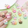 12-Color Resin Milkshake Ice Cream Cake Charms for DIY Jewelry