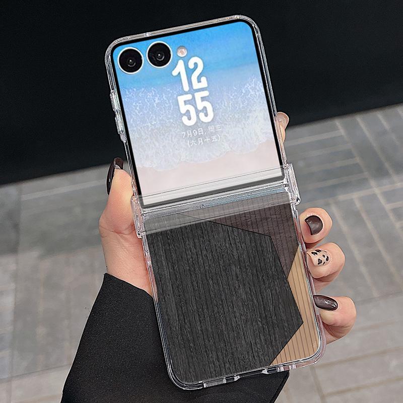 Vintage Camera Pattern Case For Samsung Galaxy Z Flip 8 7 FE 6 5 Z Flip8 Flip7 Flip6 Magnetic Clear Hard PC Folding Phone Cover