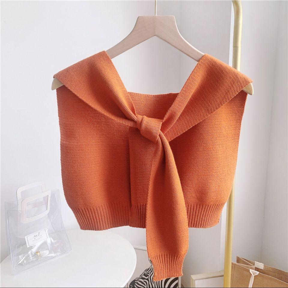 Shawl White Fake Collar Women Detachable Collars Warm Stripe Shoulder Wrap Knit False Collar Scarf Neckline Neckband Faux Col