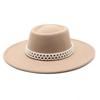 New Autumn and Winter Hepburn Style Dome Concave and Convex Top Big Brim Female British Men Woolen Felt Hat Cashmere Top Hat Hat