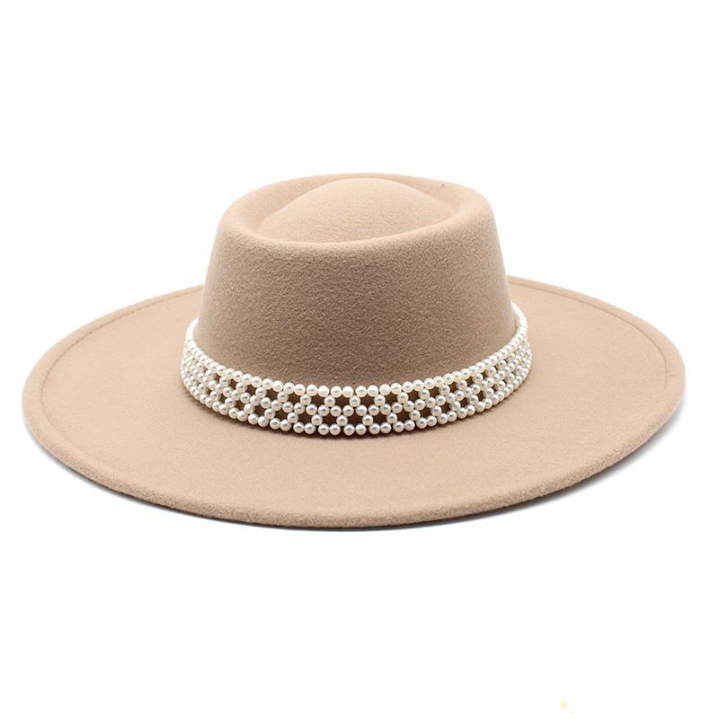 New Autumn and Winter Hepburn Style Dome Concave and Convex Top Big Brim Female British Men Woolen Felt Hat Cashmere Top Hat Hat