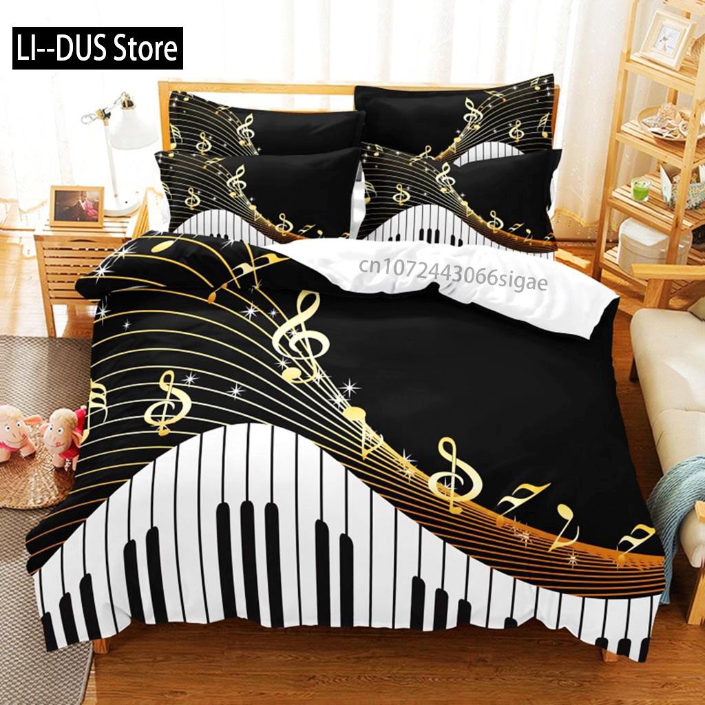 Music Bedding Set Duvet Cover Set 3d Bedding Digital Printing Queen Size Bedding Set Fashion Design