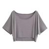 Trendy Dámský Crop Top Evropského a Amerického Stylu s Kulatým Výstřihem a Polovičním Rukávem