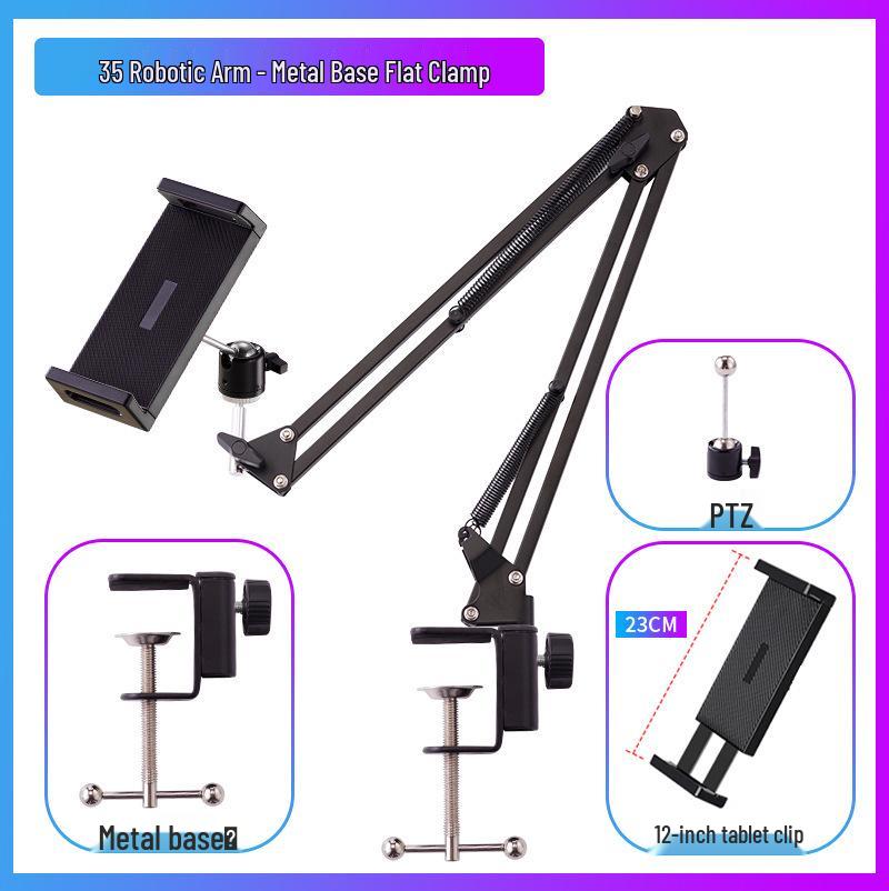 Rotating Folding Metal Arm for Mobile Phones & Tablets: Bedside, Desktop, or Coffee Table.