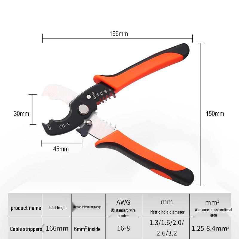 Universal Electrician Wire Strippers and Crimping Pliers, Multifunctional Tool for Wiring and Cable Cutting