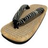 Edoten Geta Made in Genuine Hemp Zori Black Sponge Japanese Patterned Wave Size L Sandals, Japan, Outerwear, Japanese-Style Sandals, Sole,