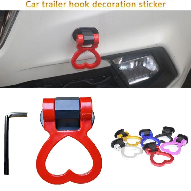 Heart Shape Car Styling Trailer Hooks Sticker Decoration Car Auto Rear Front Trailer Simulation Racing Ring Vehicle Towing Hook