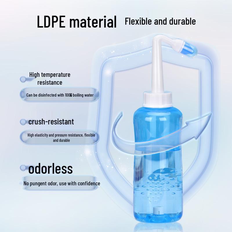 300ml LDPE Nasenspüler mit Doppel-Düse & Auto-Ventil für den Heimgebrauch